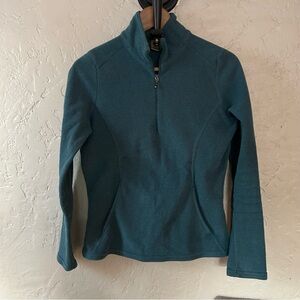Prana Quarter Zip Fleece Sweater in Blue Teal - Vintage